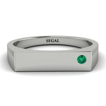 Thin Signature Band With Emerald - Norah No. 6 image 1