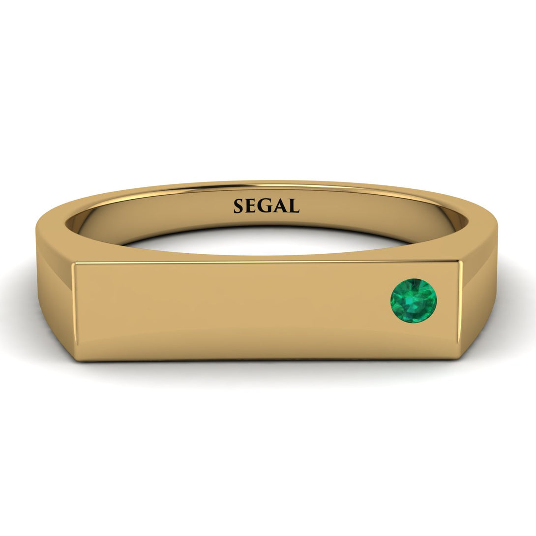 Thin Signature Band With Emerald - Norah No. 4