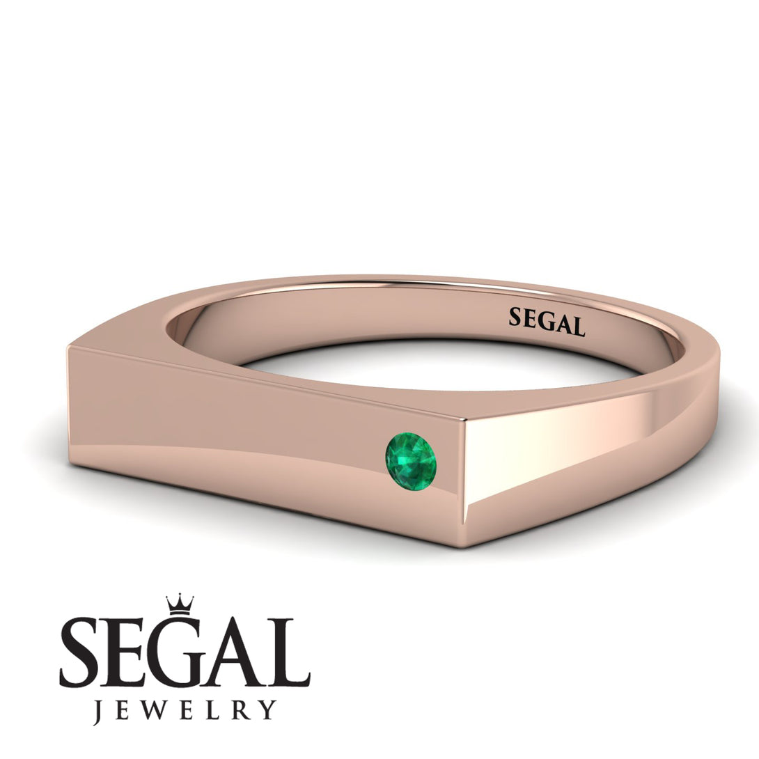 Thin Signature Band With Emerald - Norah No. 5