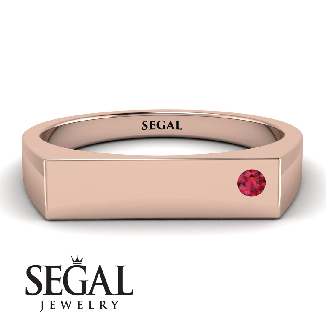 Thin Signature Band With Ruby - Norah No. 11