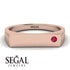 Thin Signature Band With Ruby - Norah No. 11