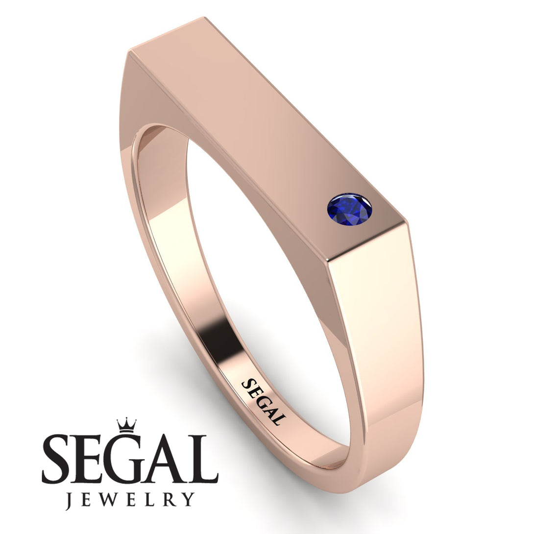 Thin Signature Band With Sapphire - Norah No. 14