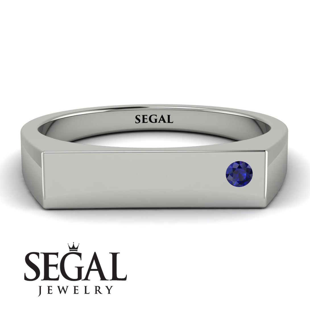 Thin Signature Band With Sapphire - Norah No. 15