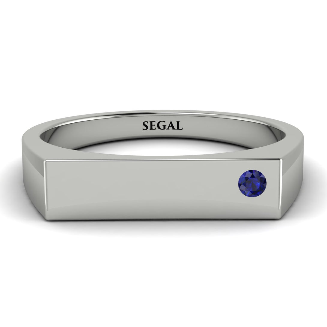 Thin Signature Band With Sapphire - Norah No. 15