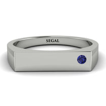 Thin Signature Band With Sapphire - Norah No. 15 image 1
