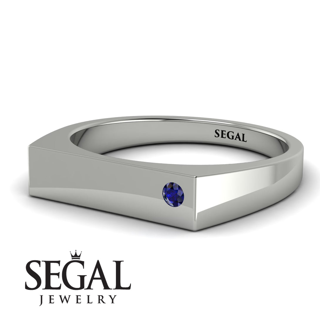 Thin Signature Band With Sapphire - Norah No. 15