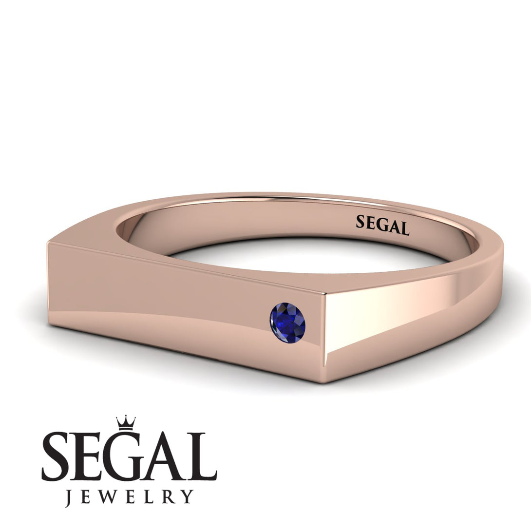Thin Signature Band With Sapphire - Norah No. 14