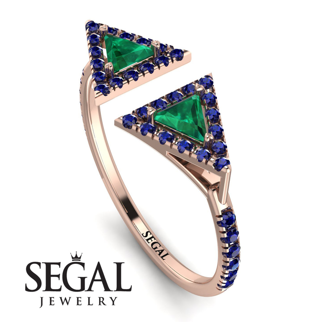 Triangle Emerald Open Ring - Nevaeh No. 65