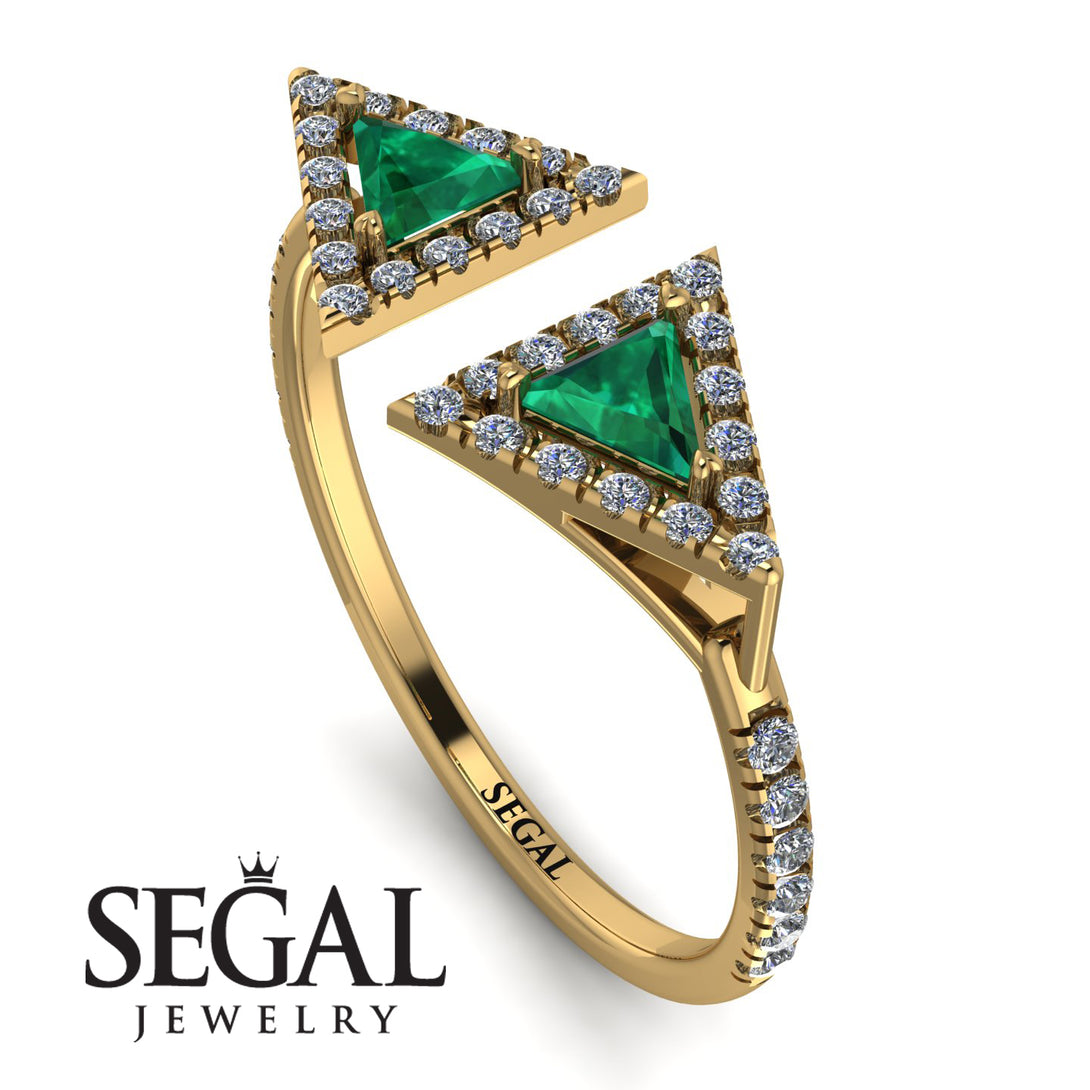 Triangle Emerald Open Ring - Nevaeh No. 4