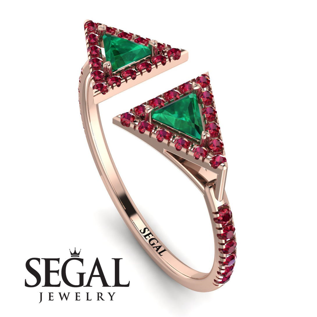 Triangle Emerald Open Ring - Nevaeh No. 50