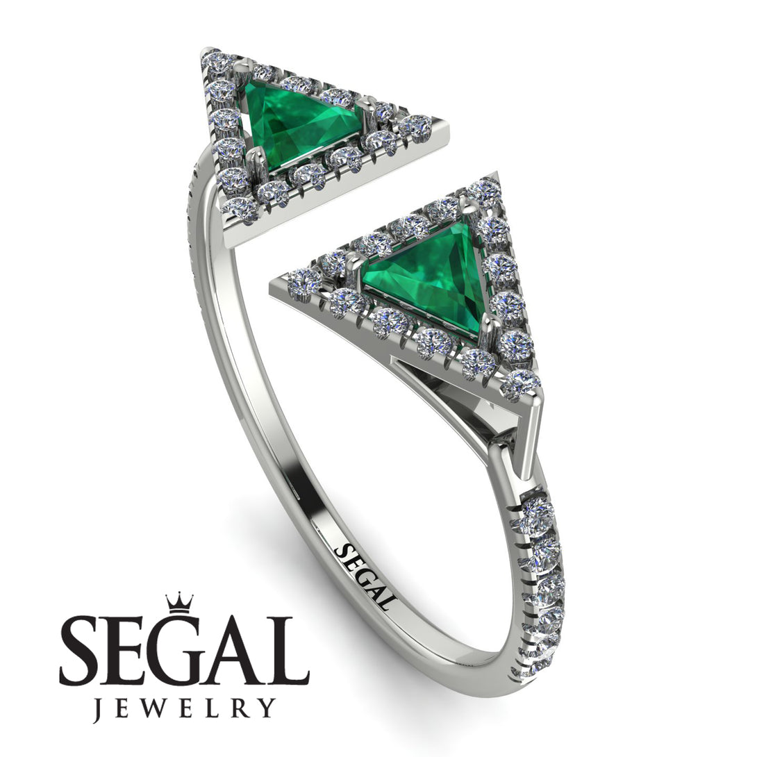 Triangle Emerald Open Ring - Nevaeh No. 6