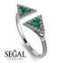 Triangle Emerald Open Ring - Nevaeh No. 6