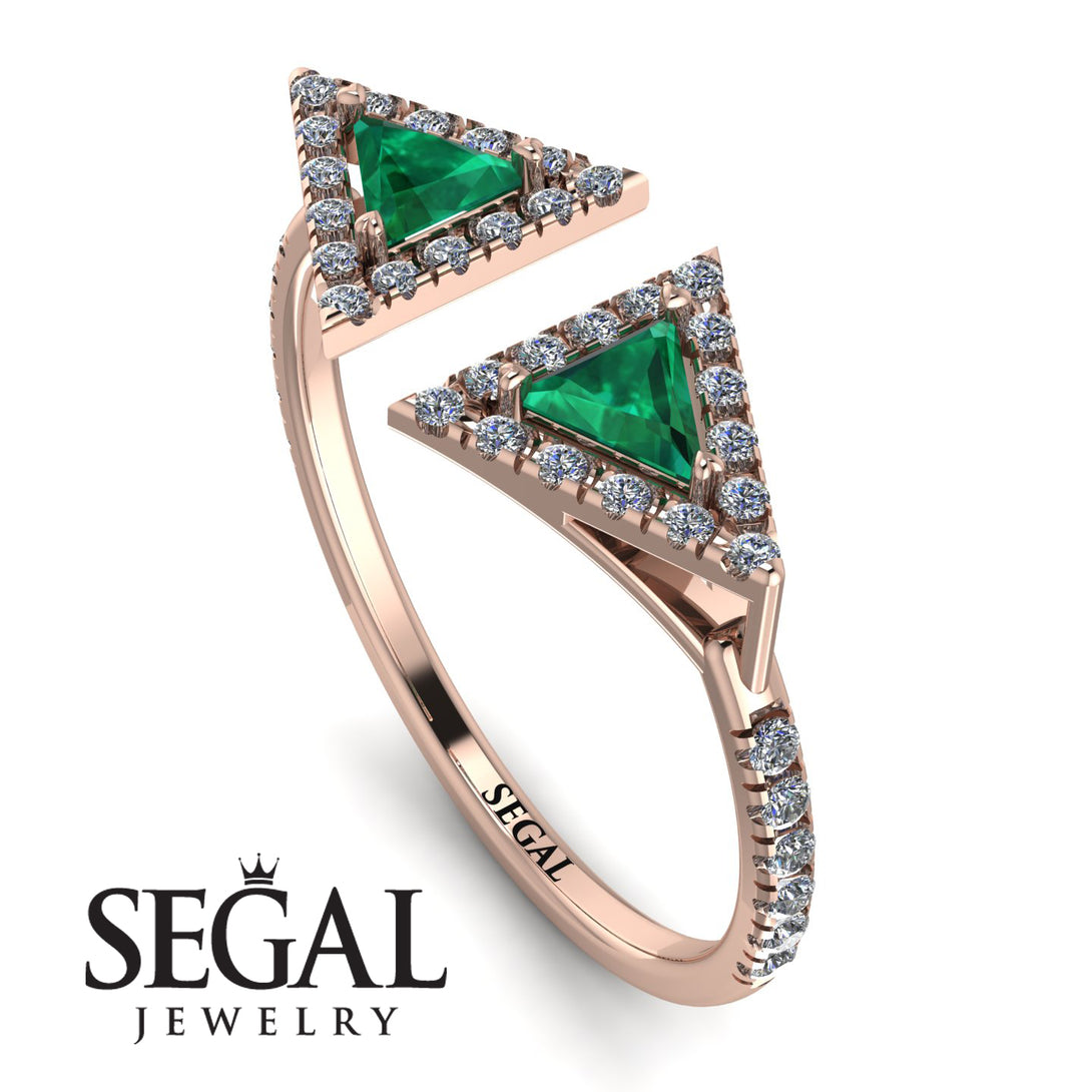 Triangle Emerald Open Ring - Nevaeh No. 5