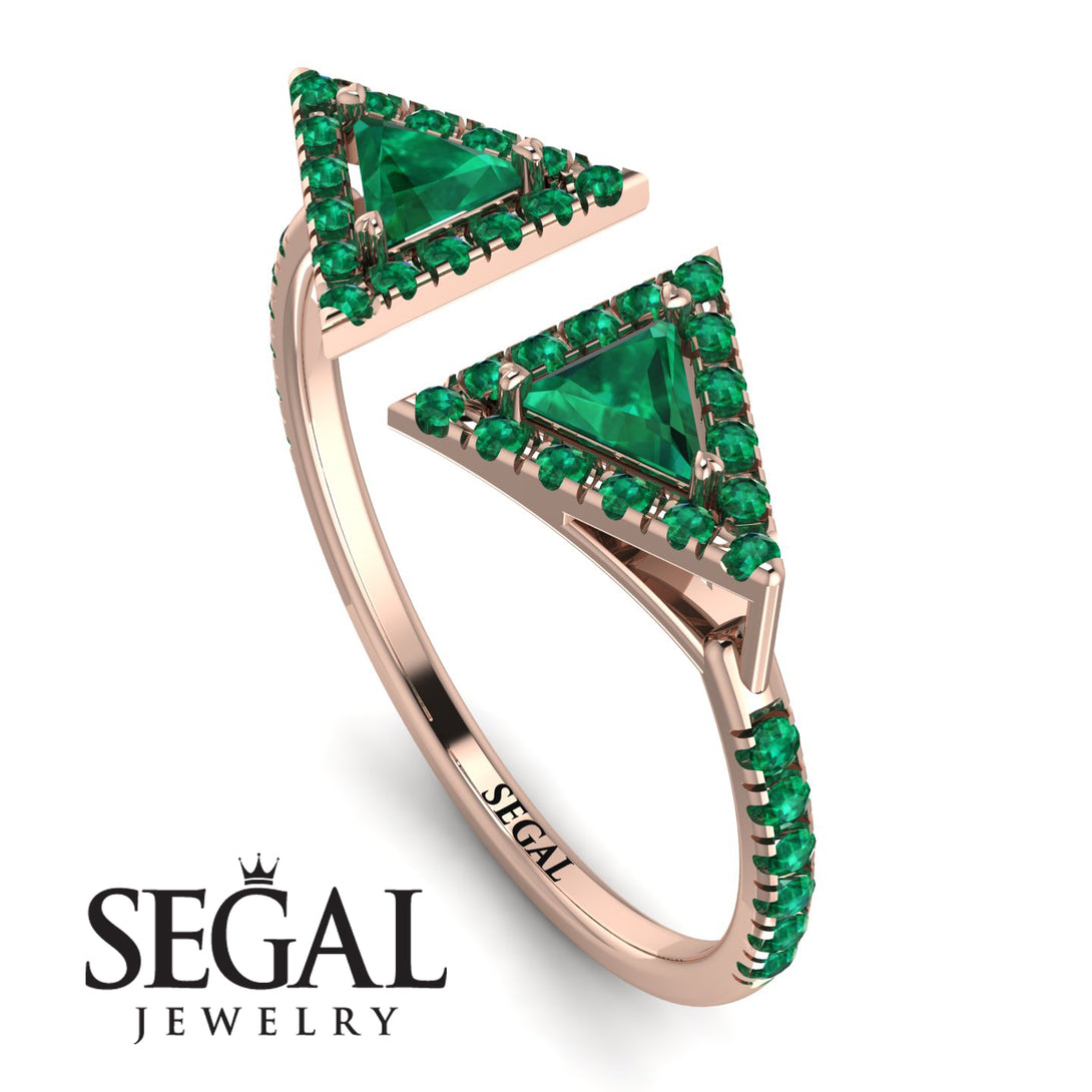 Triangle Emerald Open Ring - Nevaeh No. 20