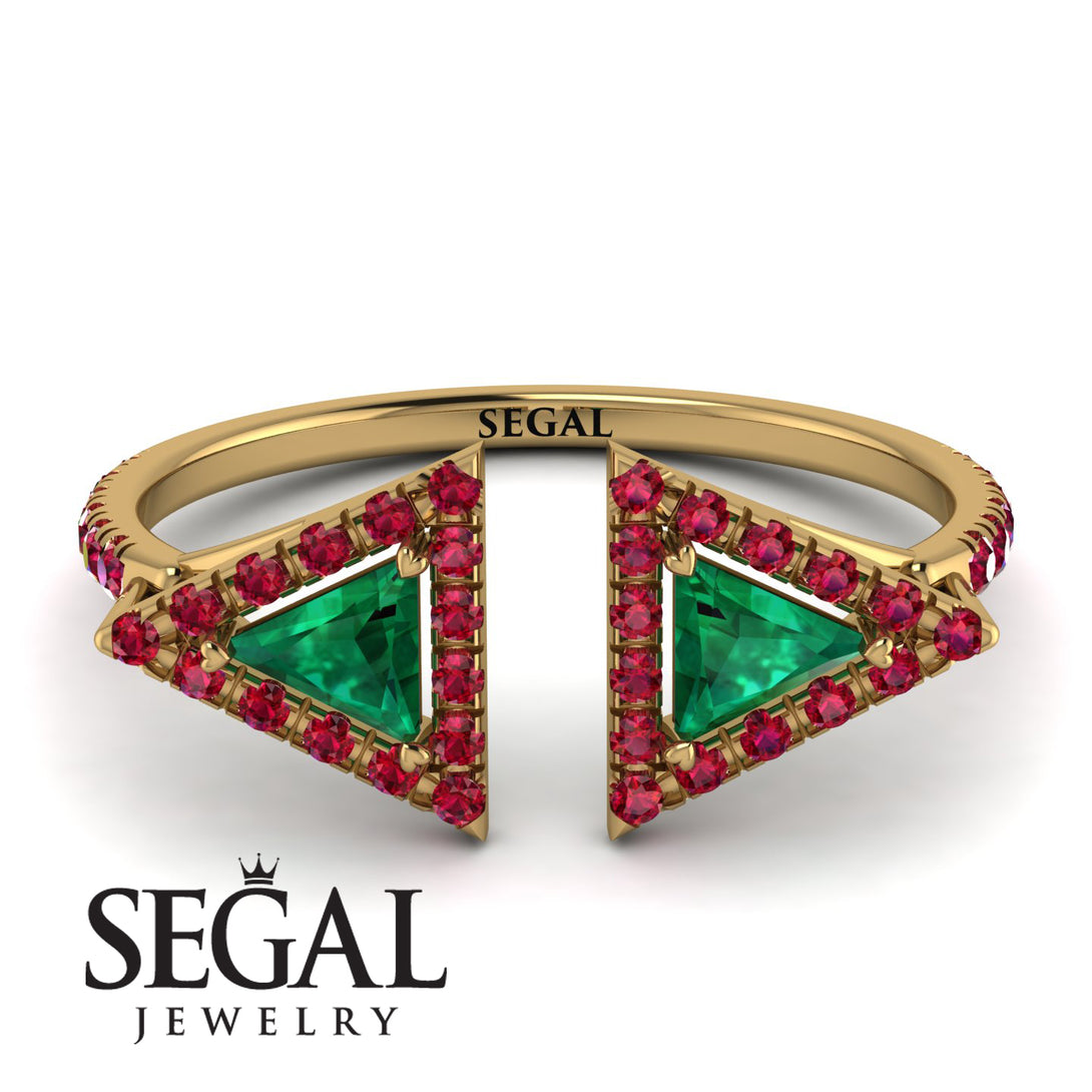 Triangle Emerald Open Ring - Nevaeh No. 49