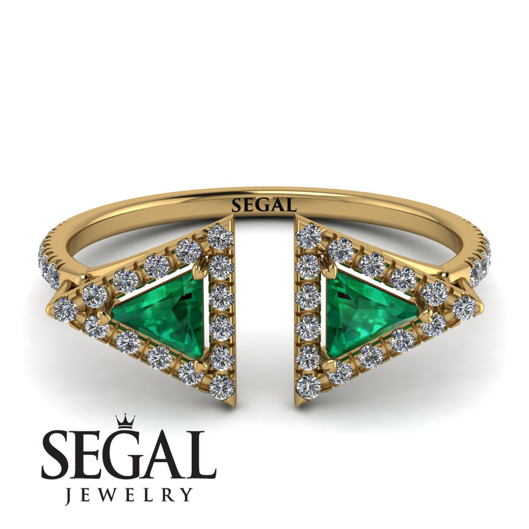 Triangle Emerald Open Ring - Nevaeh No. 4