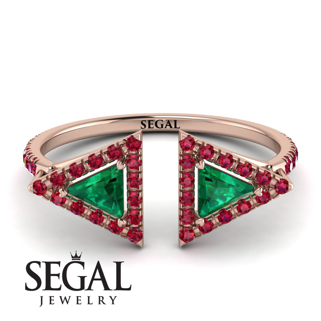 Triangle Emerald Open Ring - Nevaeh No. 50