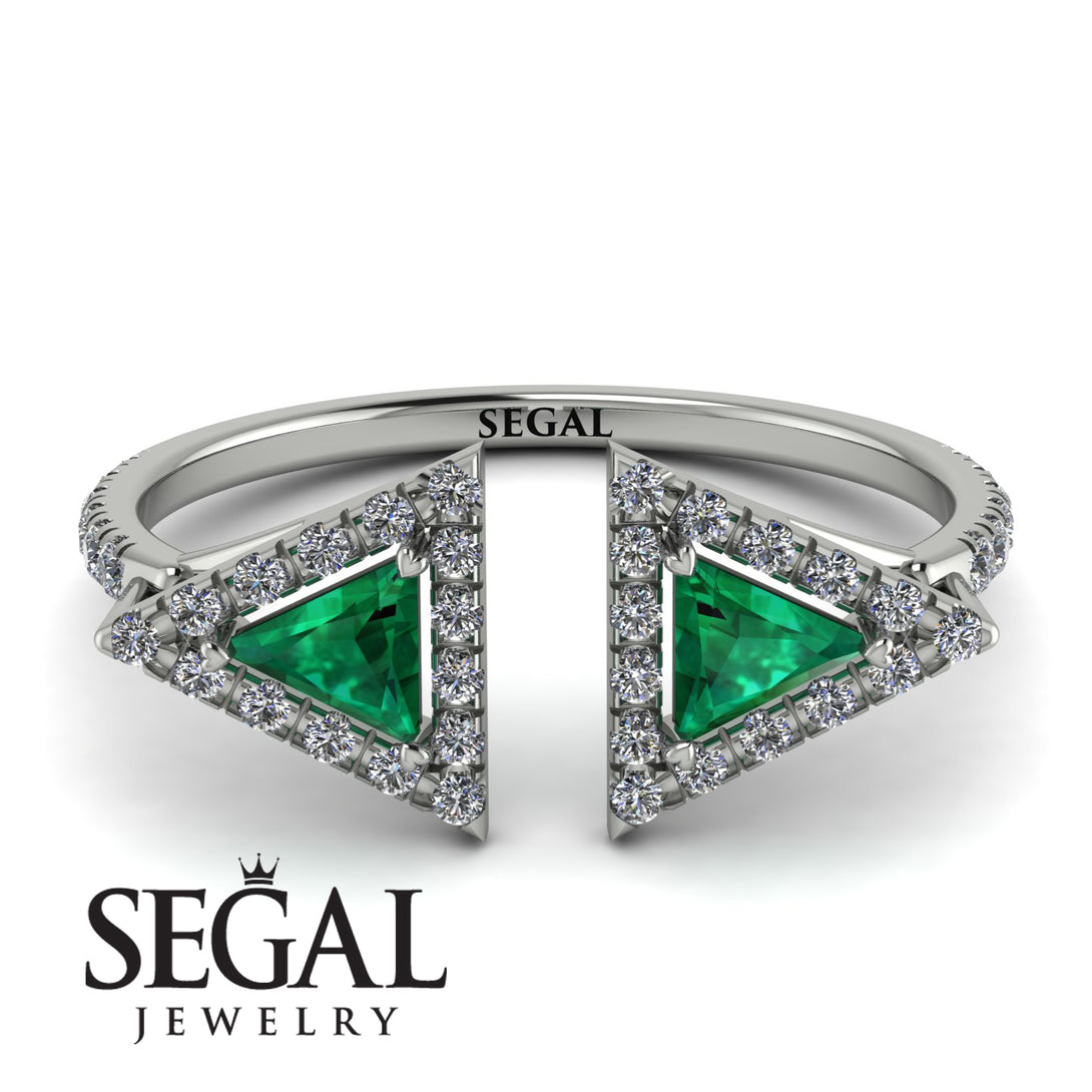 Triangle Emerald Open Ring - Nevaeh No. 6