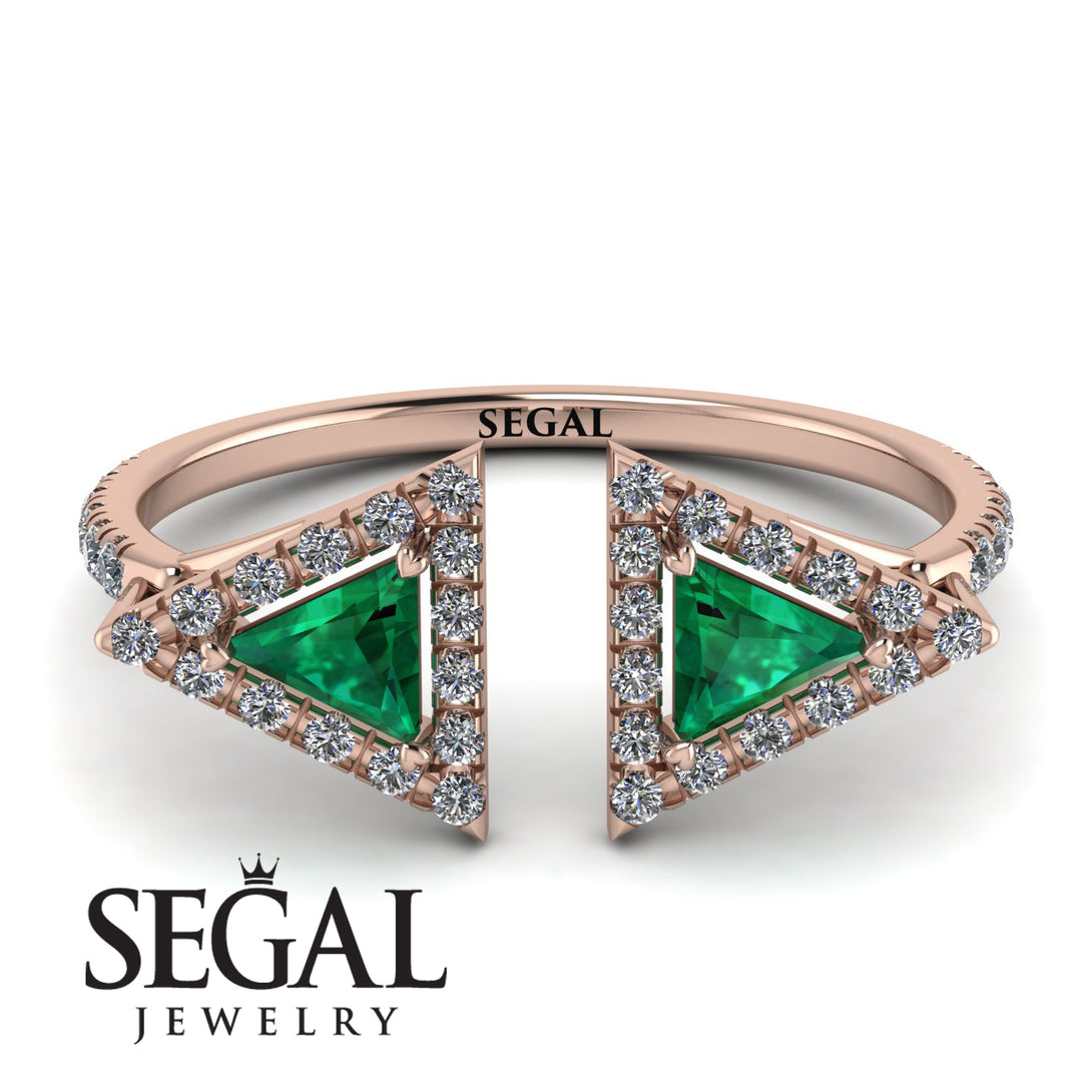 Triangle Emerald Open Ring - Nevaeh No. 5