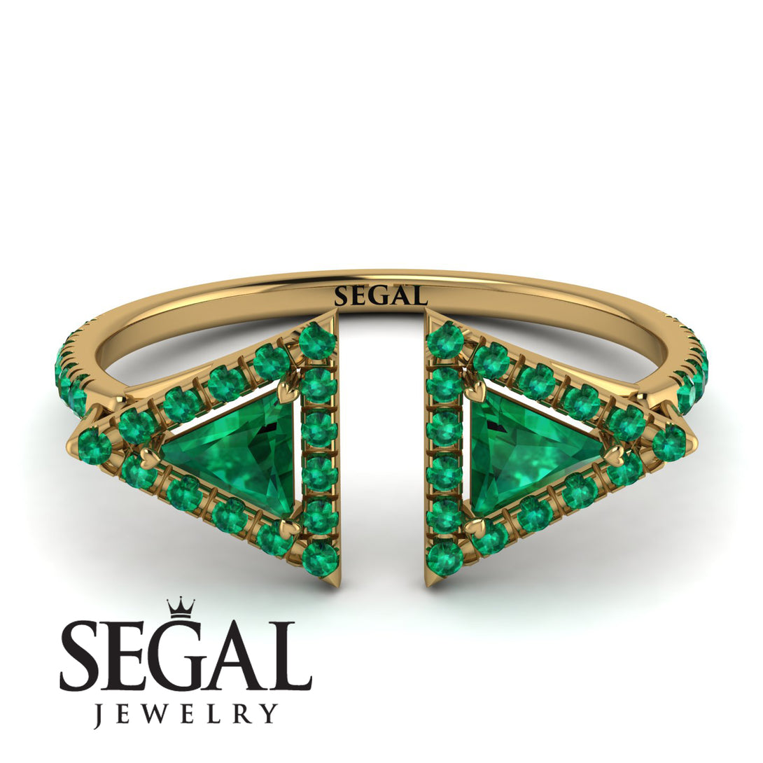Triangle Emerald Open Ring - Nevaeh No. 19