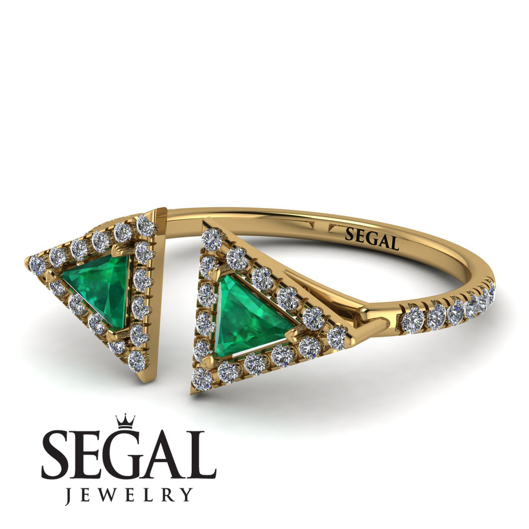Triangle Emerald Open Ring - Nevaeh No. 4
