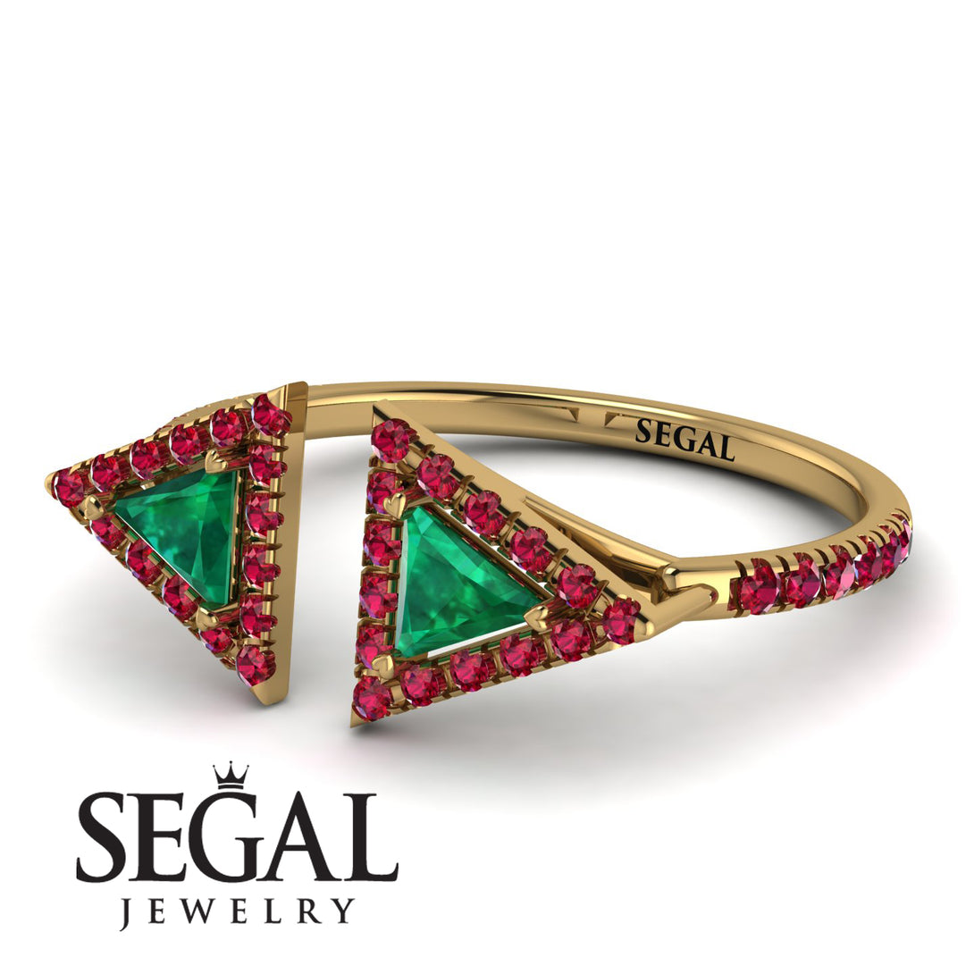Triangle Emerald Open Ring - Nevaeh No. 49