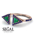 Triangle Emerald Open Ring - Nevaeh No. 65