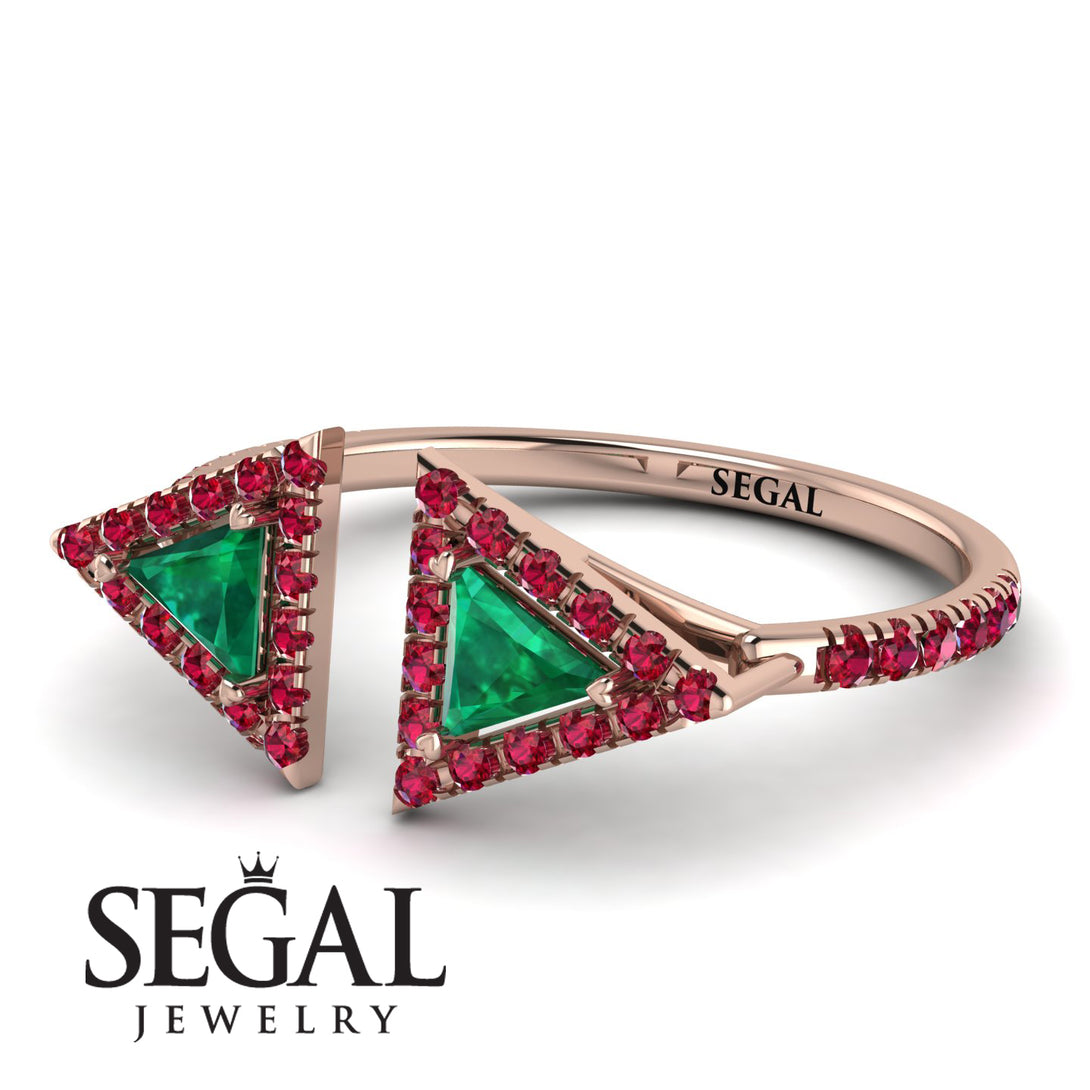 Triangle Emerald Open Ring - Nevaeh No. 50