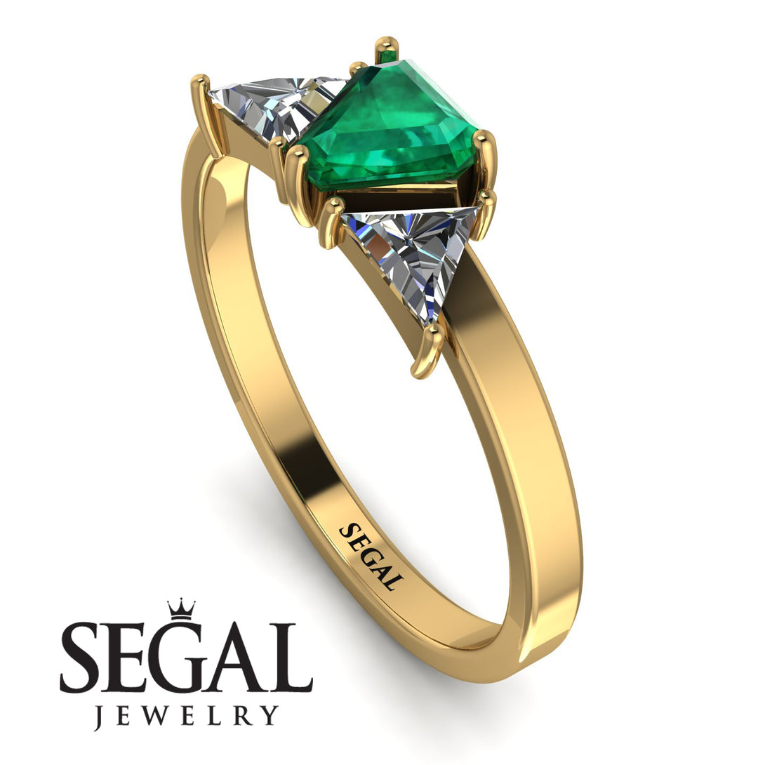 Triangle Emerald Engagement Ring - Molly No. 4