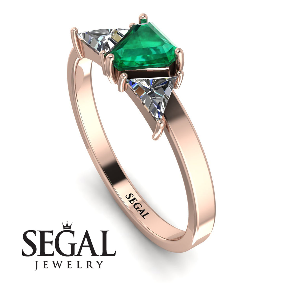 Triangle Emerald Engagement Ring - Molly No. 5