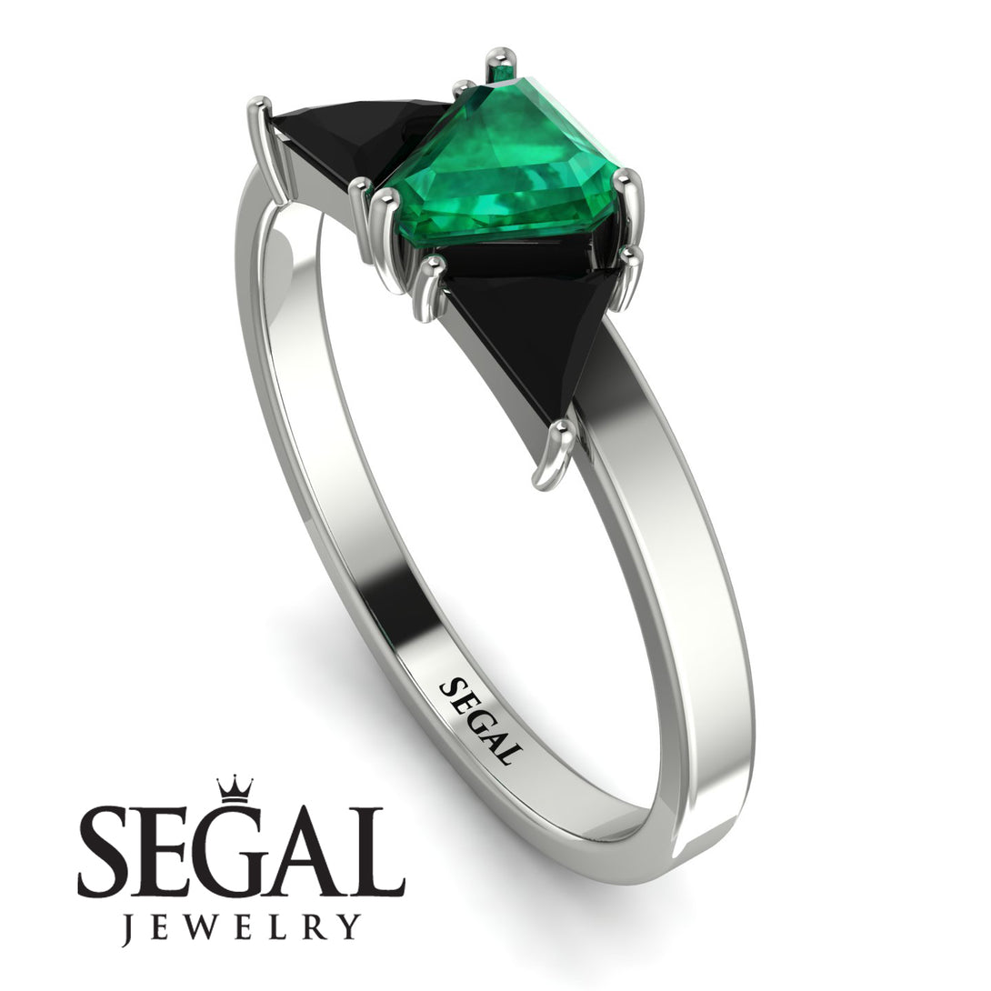 Triangle Emerald Engagement Ring - Molly No. 36