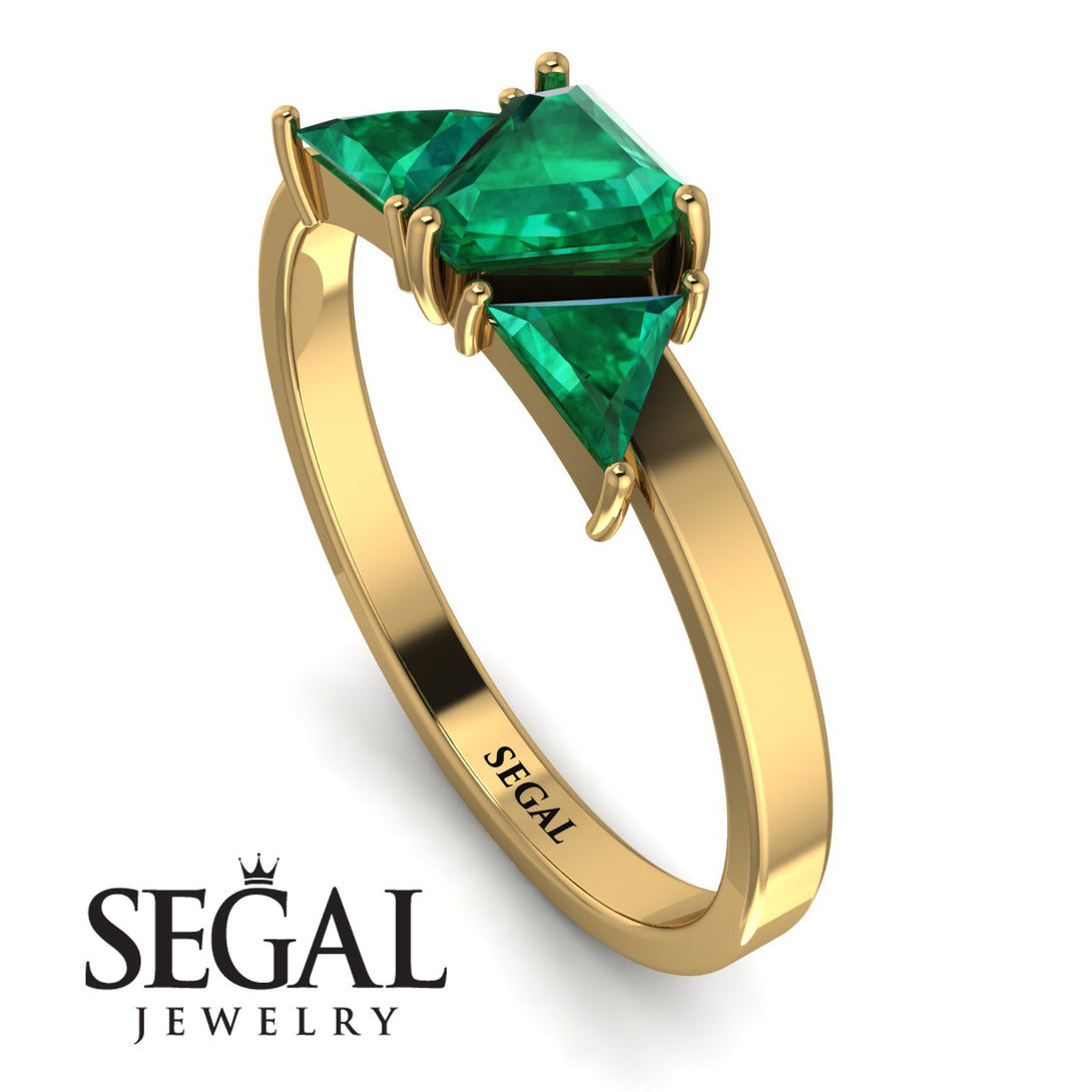 Triangle Emerald Engagement Ring - Molly No. 19