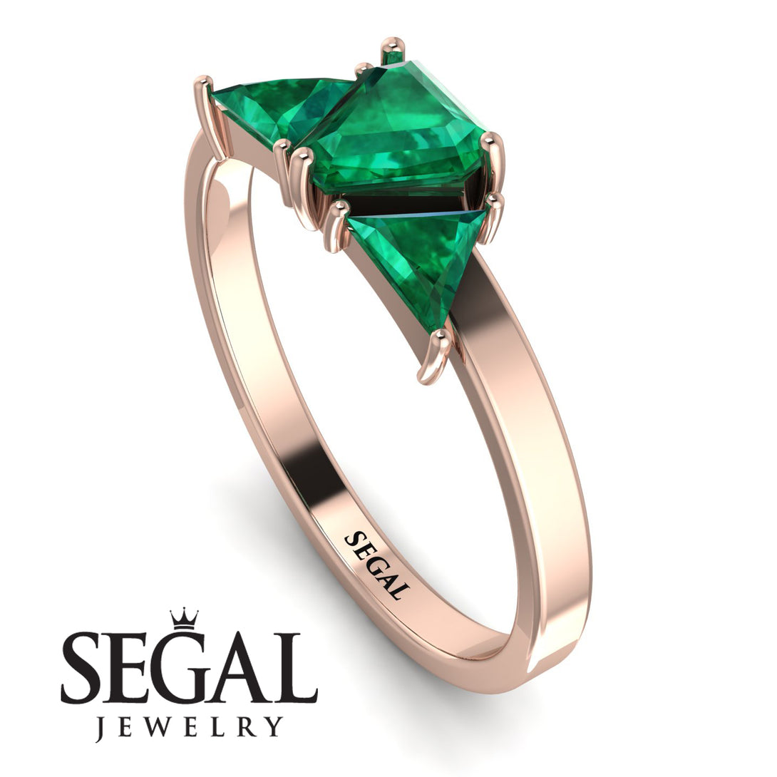 Triangle Emerald Engagement Ring - Molly No. 20