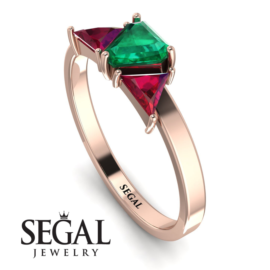 Triangle Emerald Engagement Ring - Molly No. 50