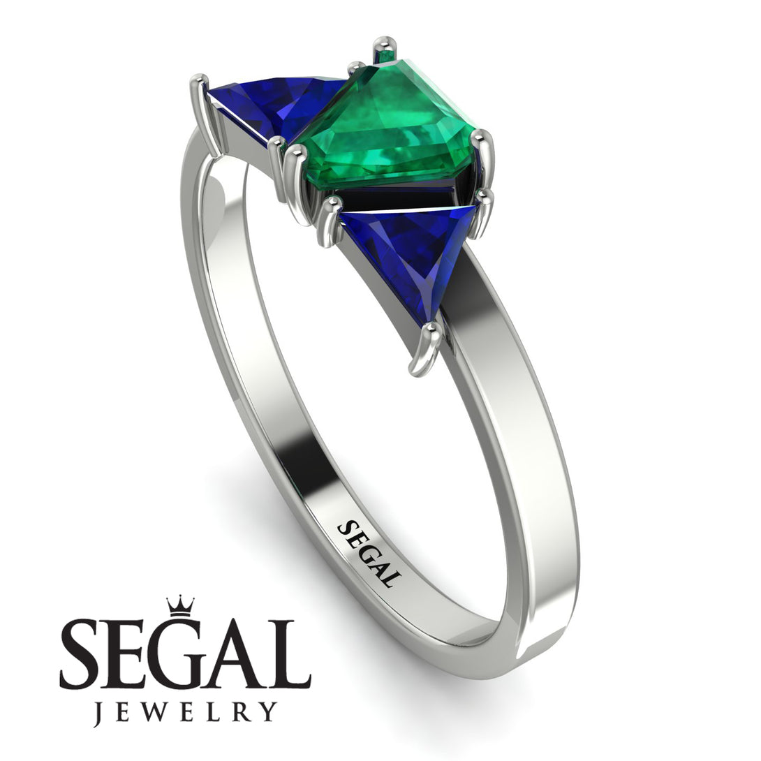Triangle Emerald Engagement Ring - Molly No. 66