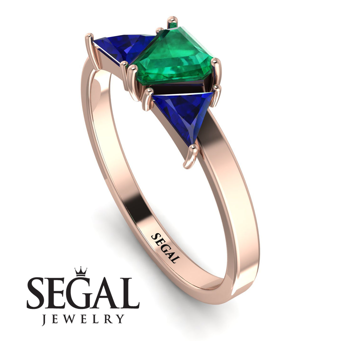 Triangle Emerald Engagement Ring - Molly No. 65