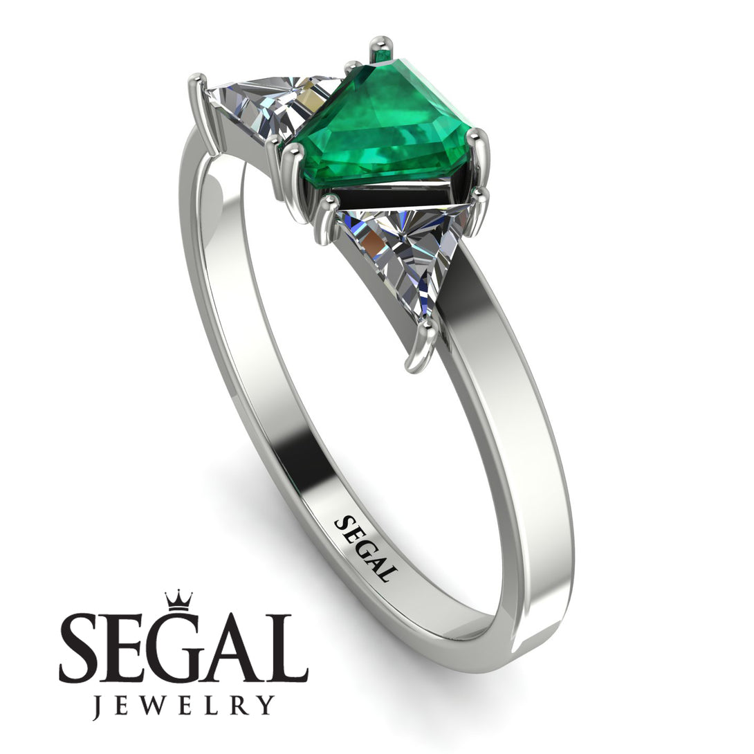 Triangle Emerald Engagement Ring - Molly No. 6