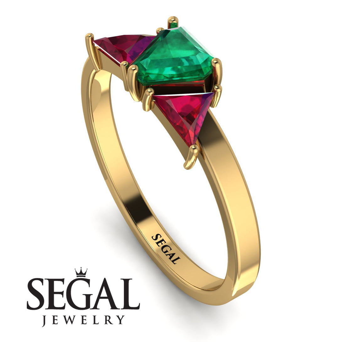 Triangle Emerald Engagement Ring - Molly No. 49