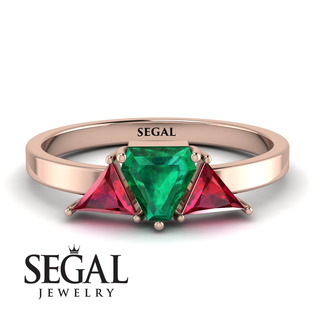 Triangle Emerald Engagement Ring - Molly No. 50
