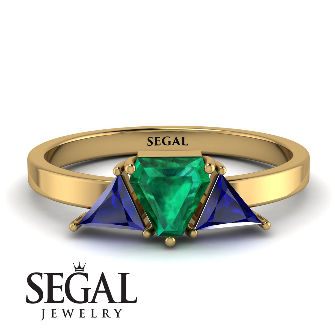 Triangle Emerald Engagement Ring - Molly No. 64