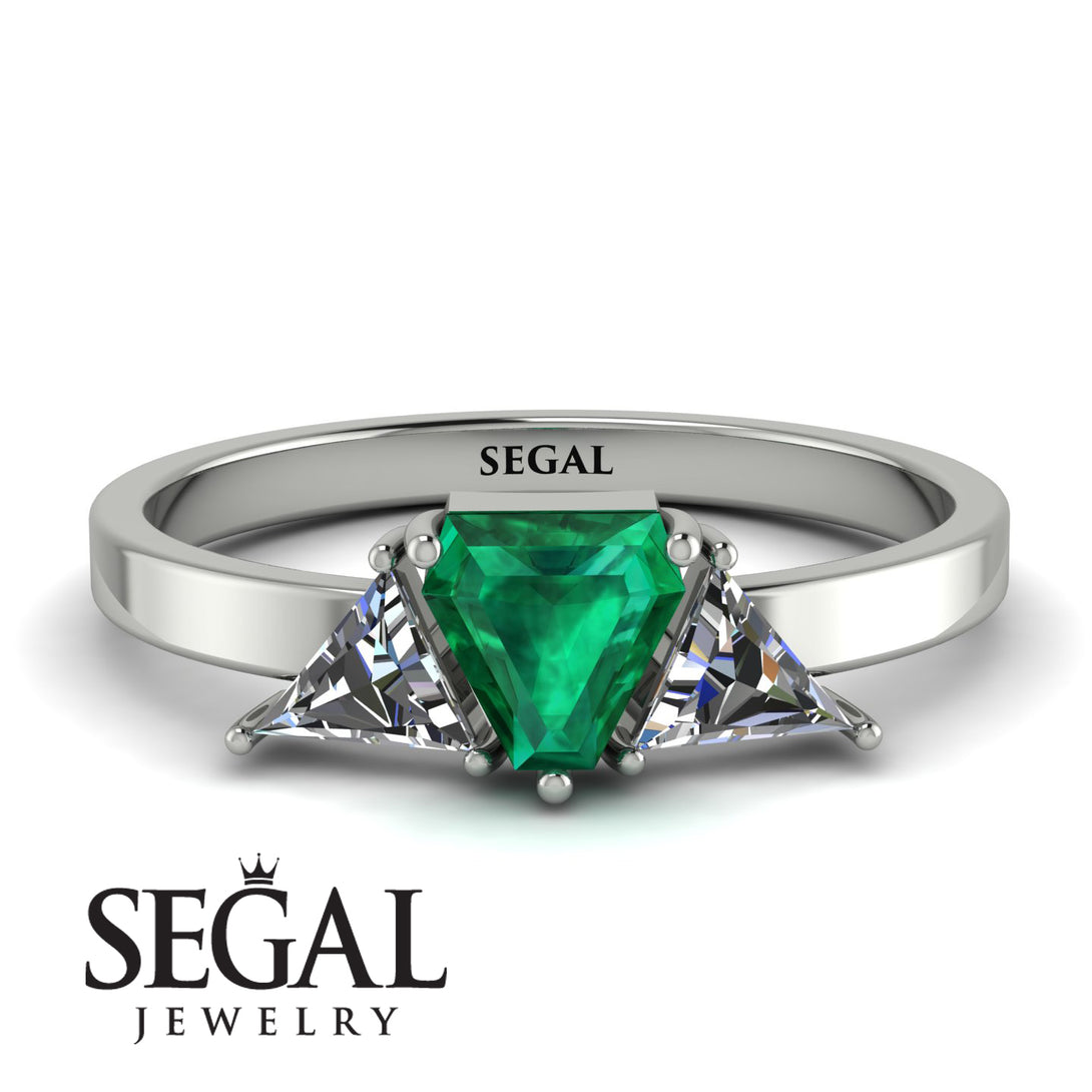 Triangle Emerald Engagement Ring - Molly No. 6