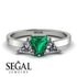 Triangle Emerald Engagement Ring - Molly No. 6