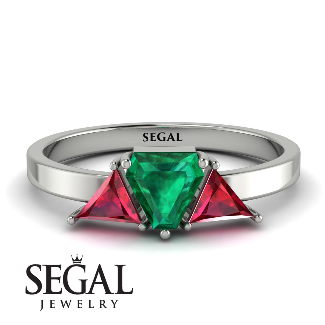Triangle Emerald Engagement Ring - Molly No. 51