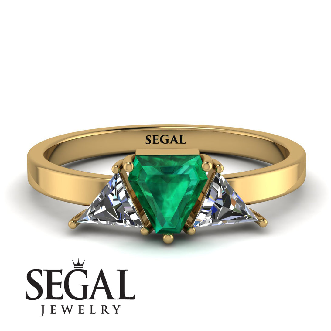 Triangle Emerald Engagement Ring - Molly No. 4