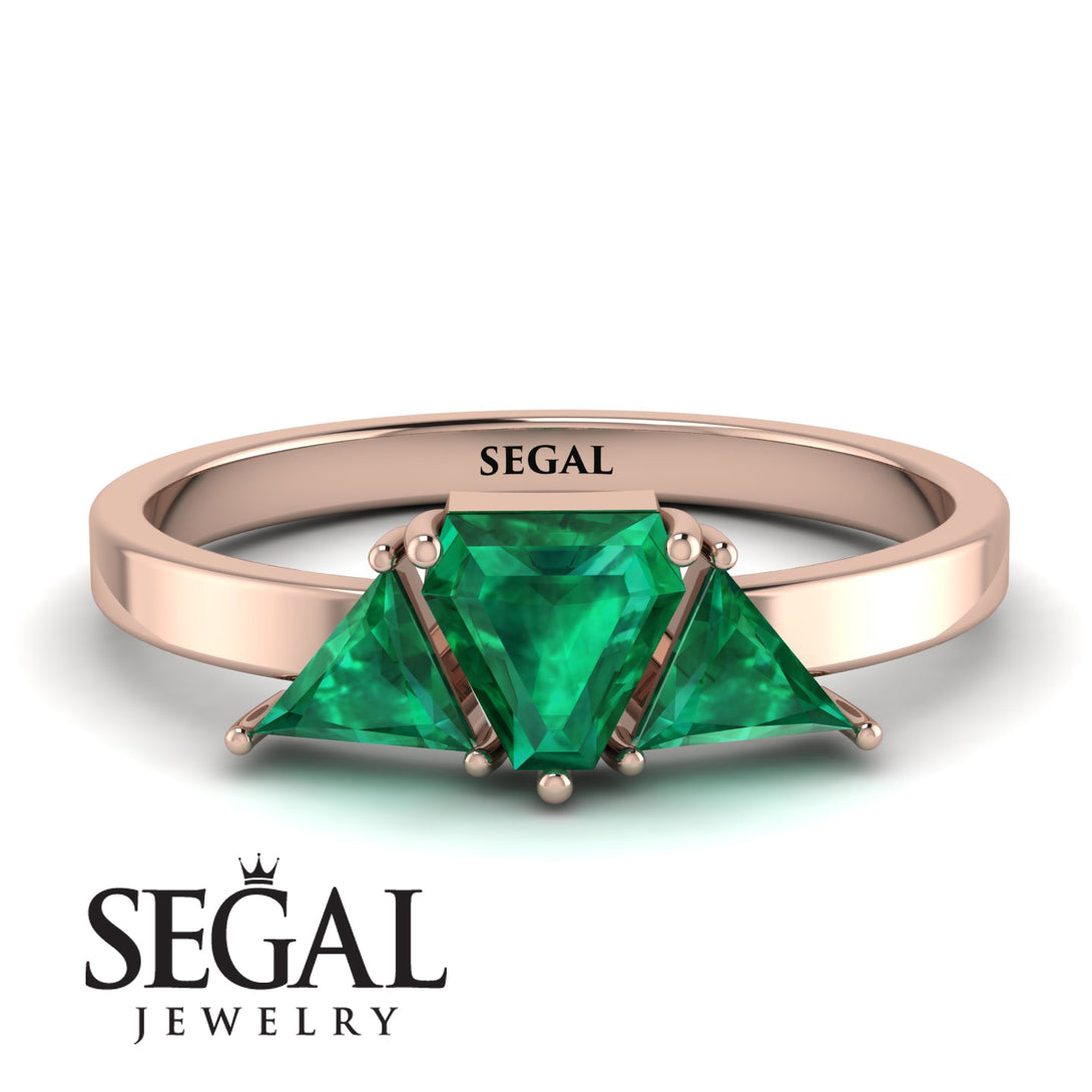 Triangle Emerald Engagement Ring - Molly No. 20