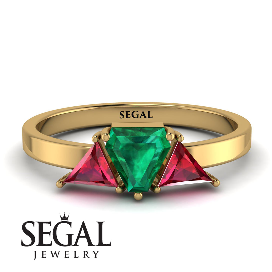 Triangle Emerald Engagement Ring - Molly No. 49