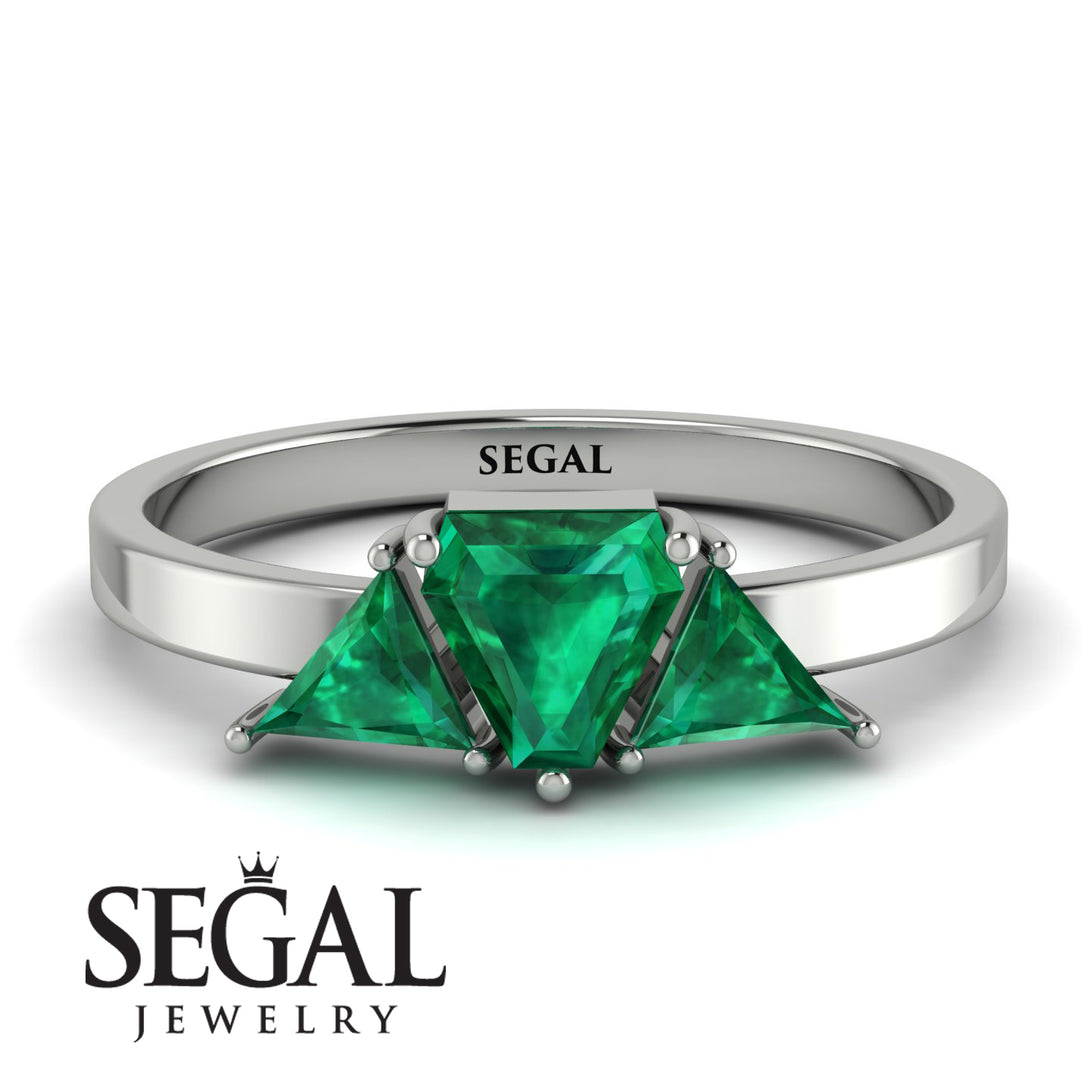 Triangle Emerald Engagement Ring - Molly No. 21