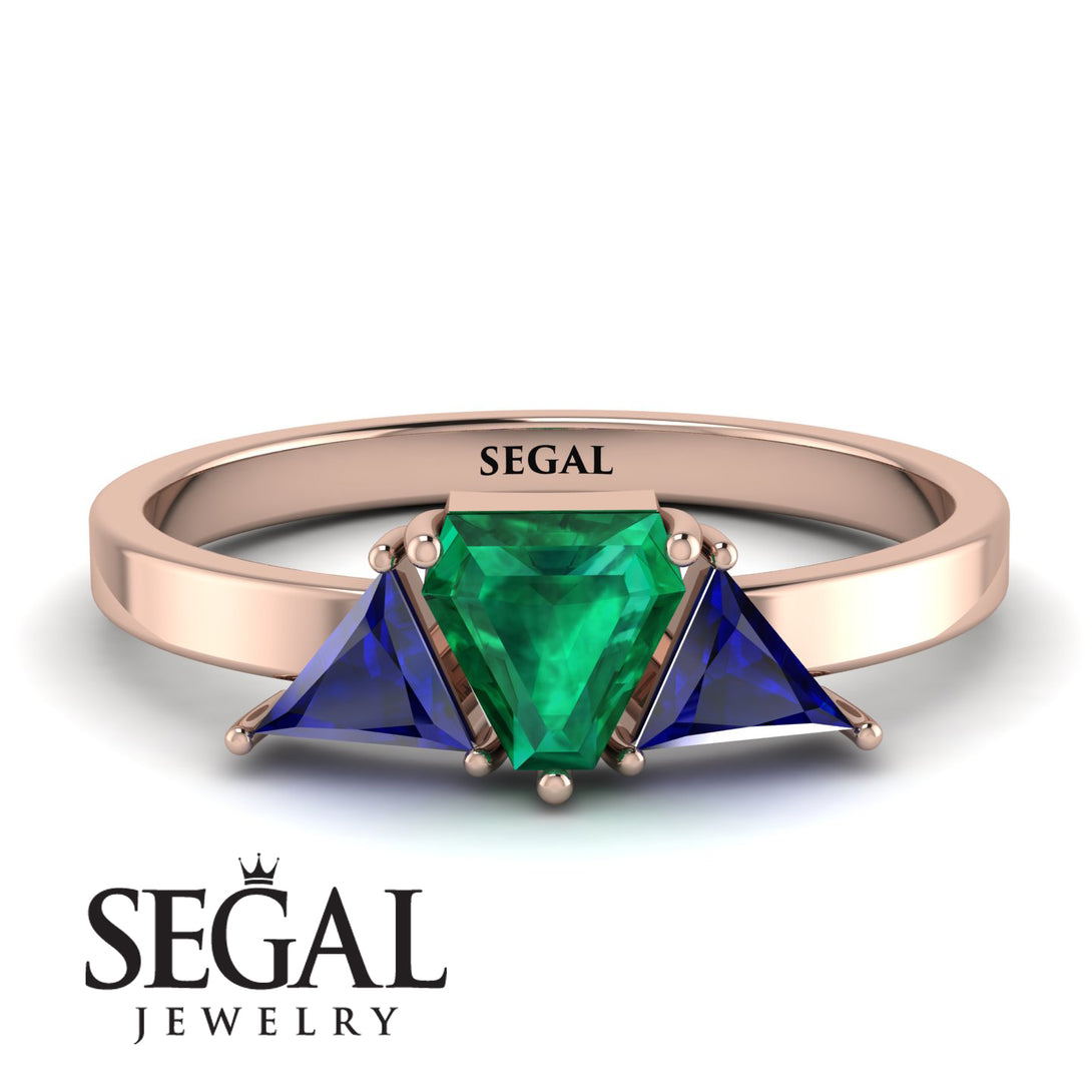 Triangle Emerald Engagement Ring - Molly No. 65