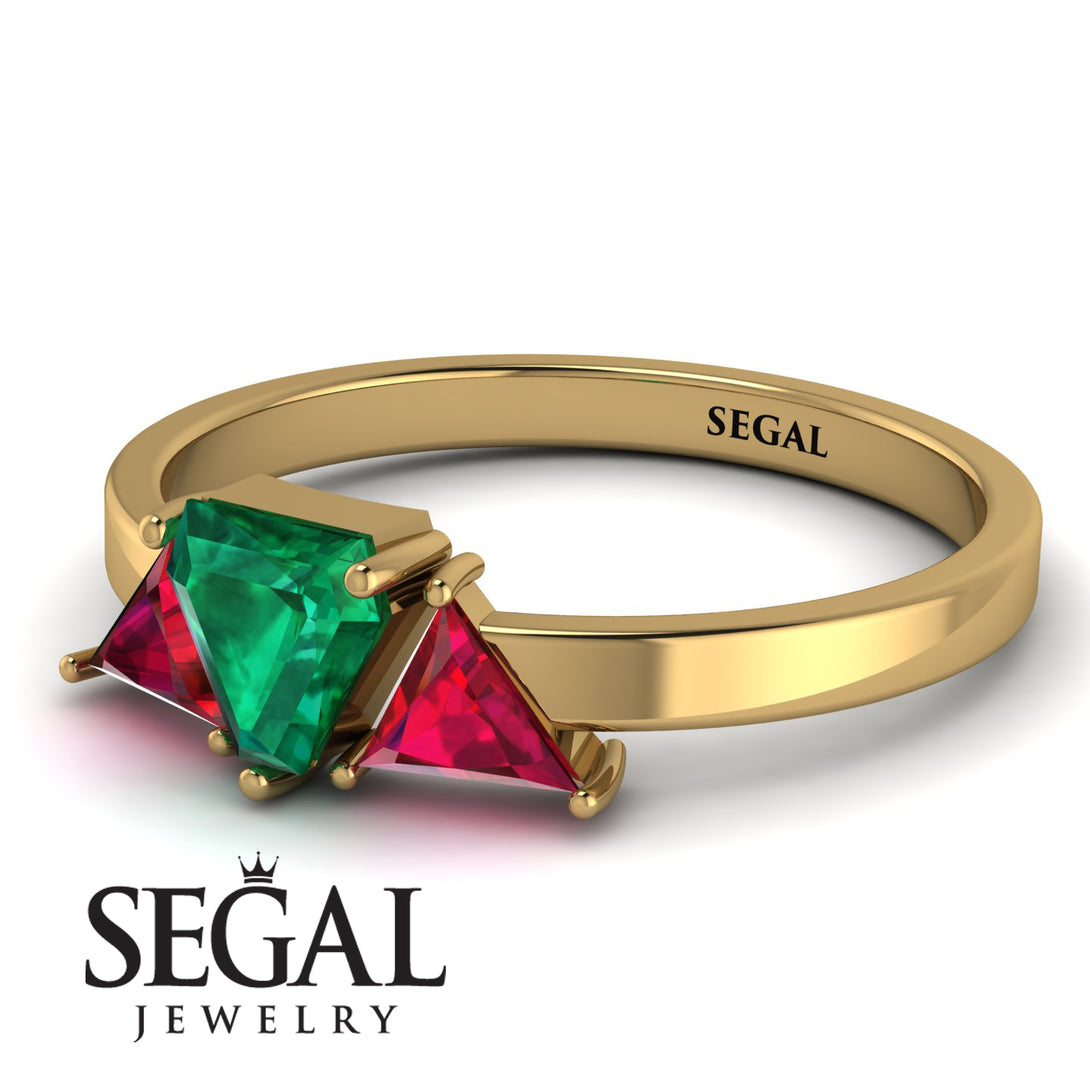 Triangle Emerald Engagement Ring - Molly No. 49