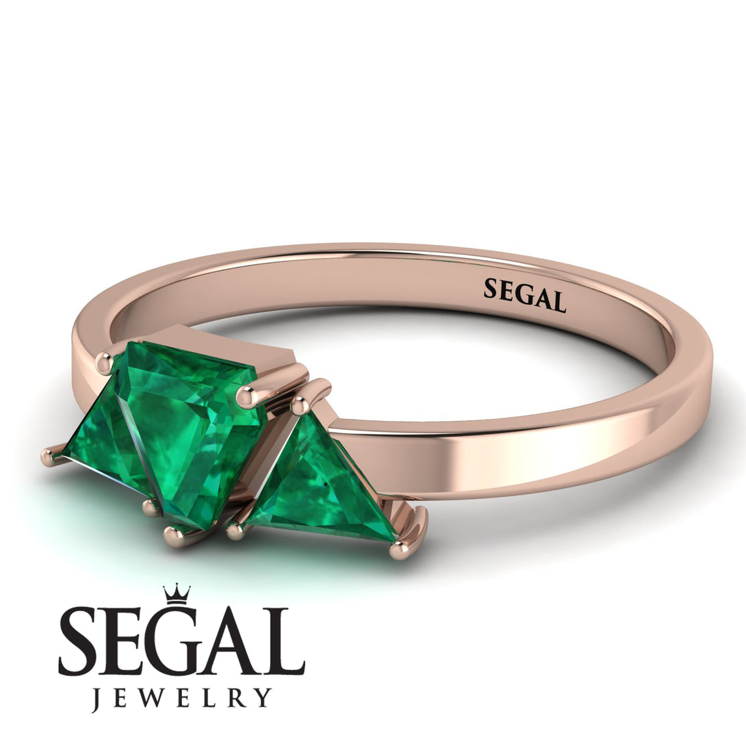 Triangle Emerald Engagement Ring - Molly No. 20